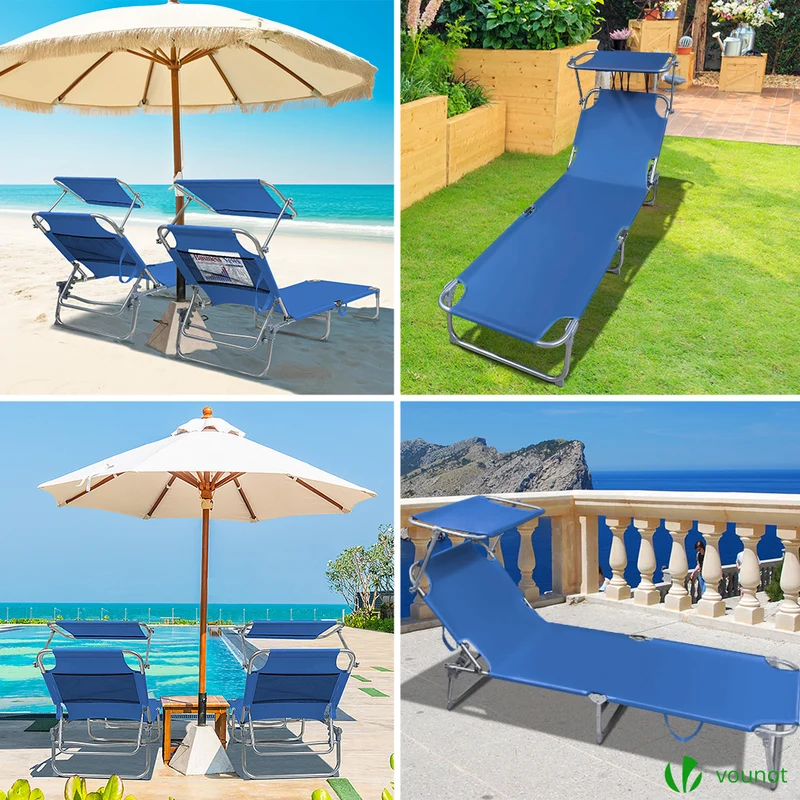 Transat pare soleil Lot de 2 pcs bleu