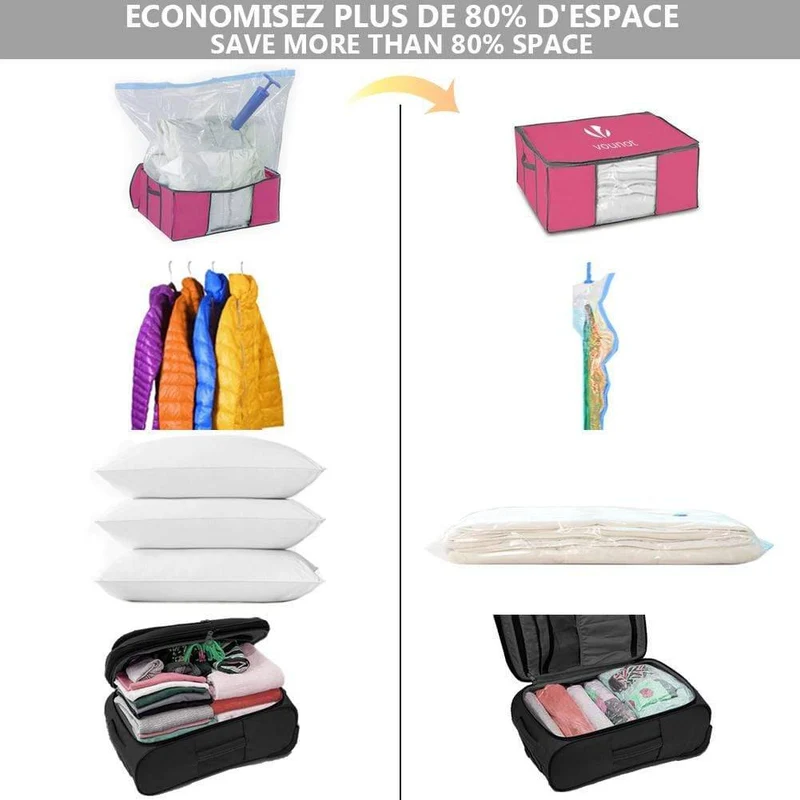 Sac de rangement sous vide aspirateur Lot de 22 pcs