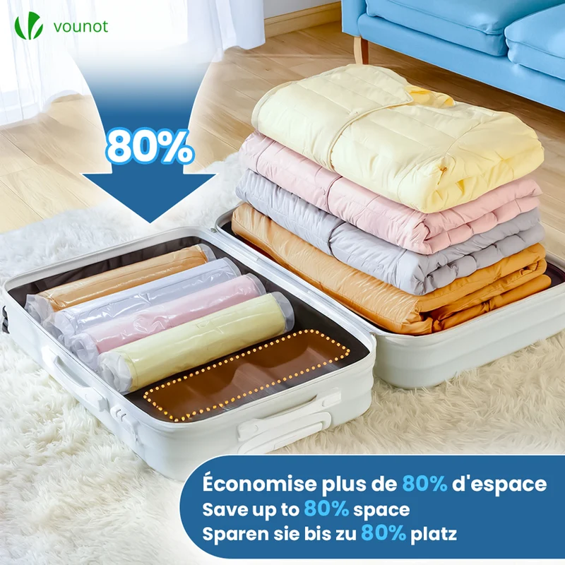 Sac de rangement sous vide aspirateur avec pompe Lot de 13 pcs