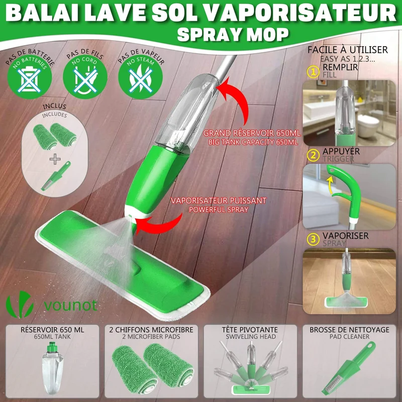 Balai vaporisateur lave sol