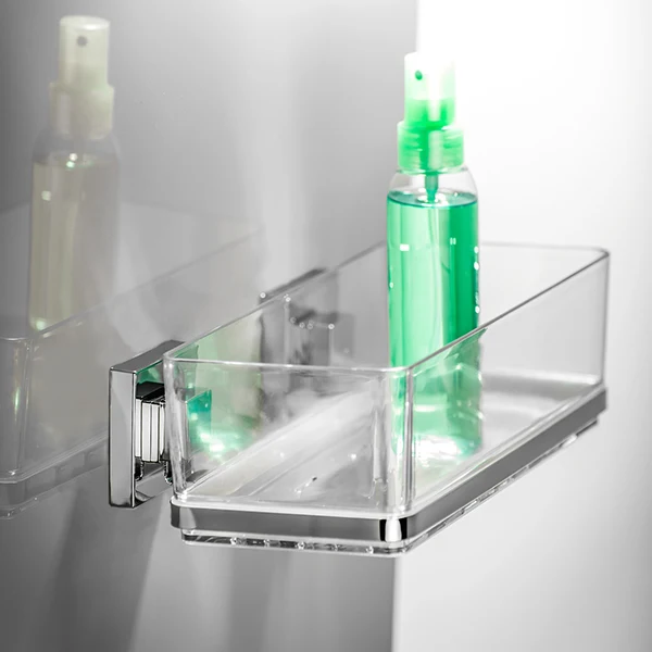 Étagère murale en acier inox Vacuum-Loc® Quadro Wenko by Maximex