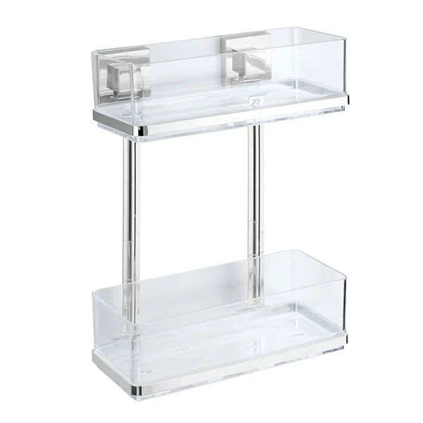 Étagère murale en acier inox Vacuum-Loc® Quadro 2 niveaux Wenko by Maximex