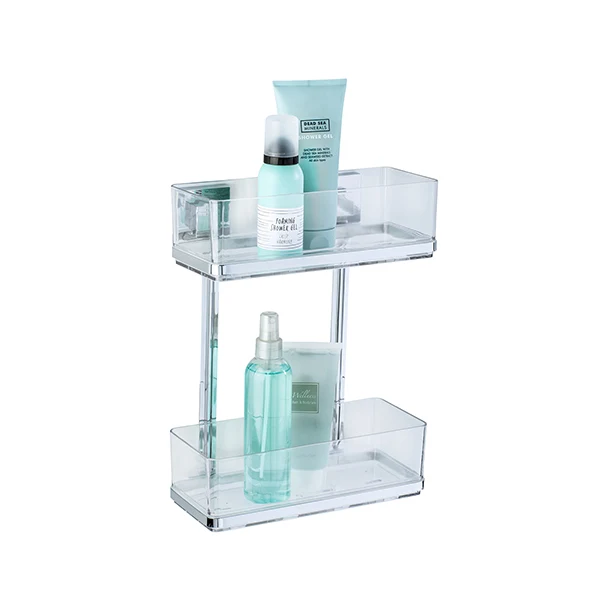 Étagère murale en acier inox Vacuum-Loc® Quadro 2 niveaux Wenko by Maximex