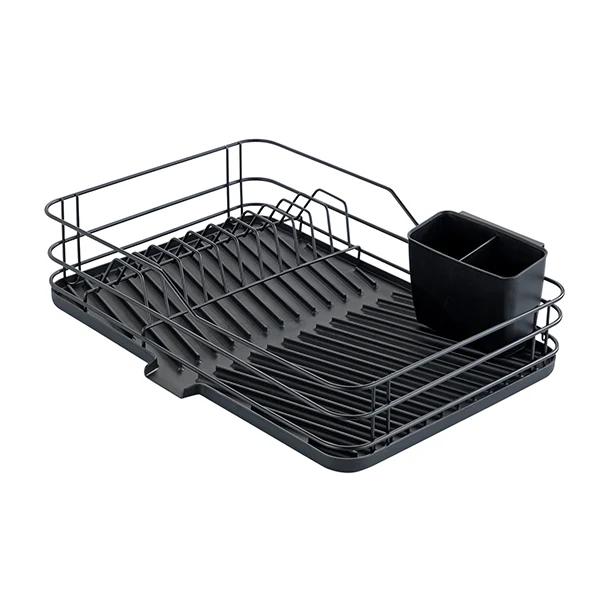 Égouttoir vaisselle noir avec tapis égouttoir Wenko by Maximex