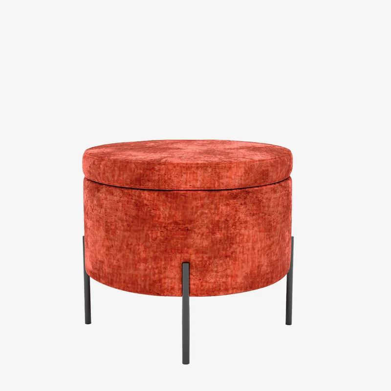 Angelo Pouf coffre en velours ocre