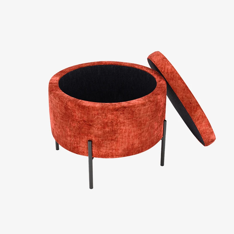 Angelo Pouf coffre en velours ocre