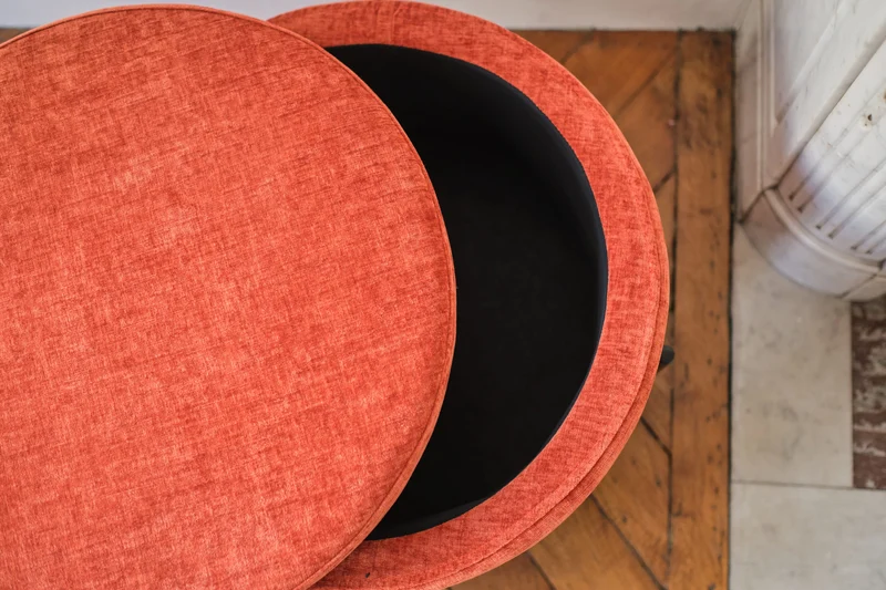Angelo Pouf coffre en velours ocre