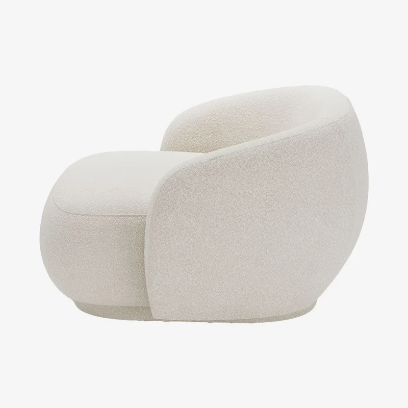 Loveseat Joshua - Fauteuil 2 places en tissu bouclette cr me