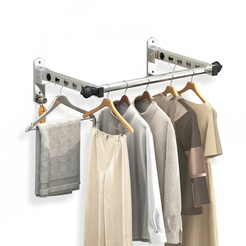 Étendoir à linge mural inox gain de place