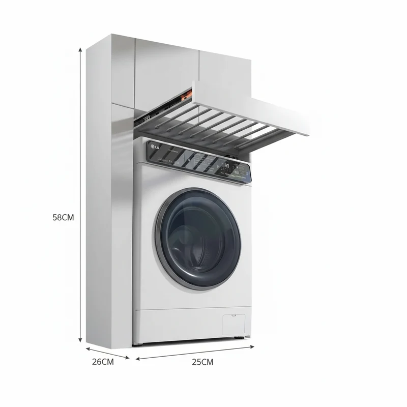 Étendoir à linge extensible armoire intégrée