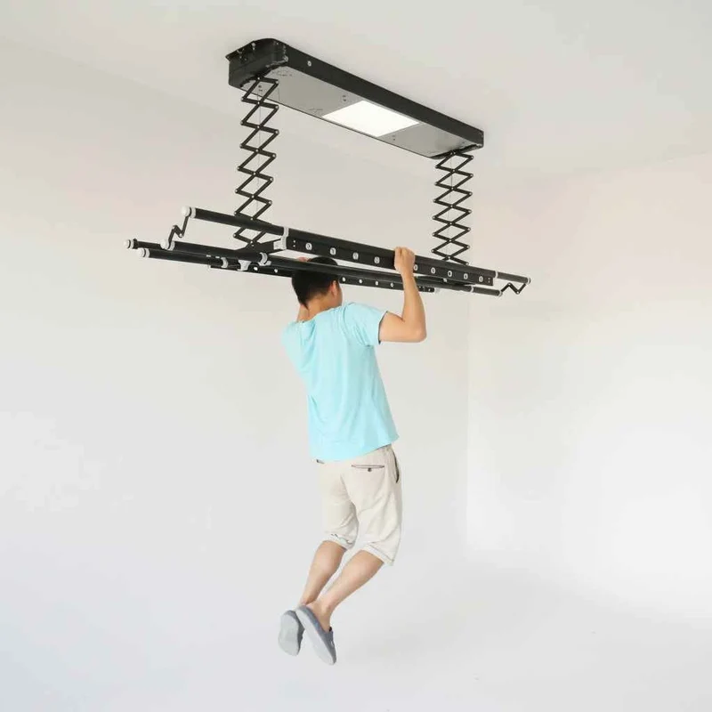 Étendoir à linge plafond télécommandé lumineux
