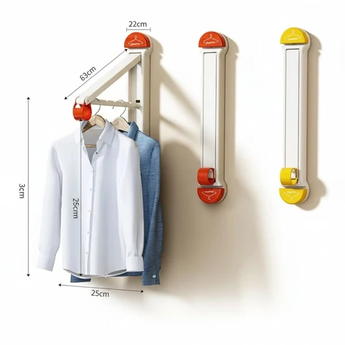 Étendoir à linge mural ventouse pliable