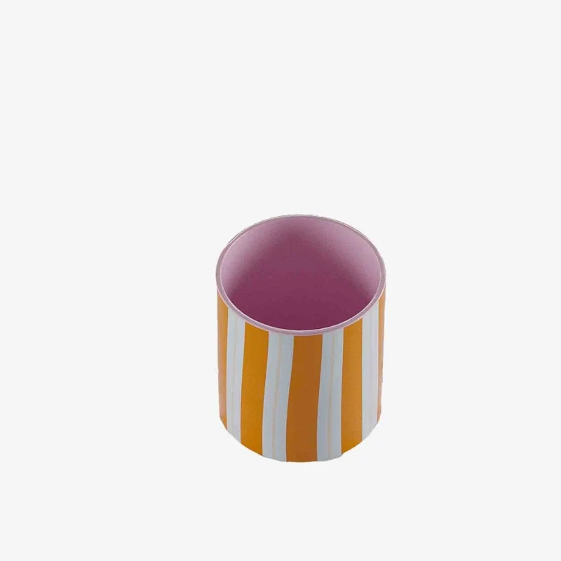 Petit vase cylindrique rayures orange, Orlando