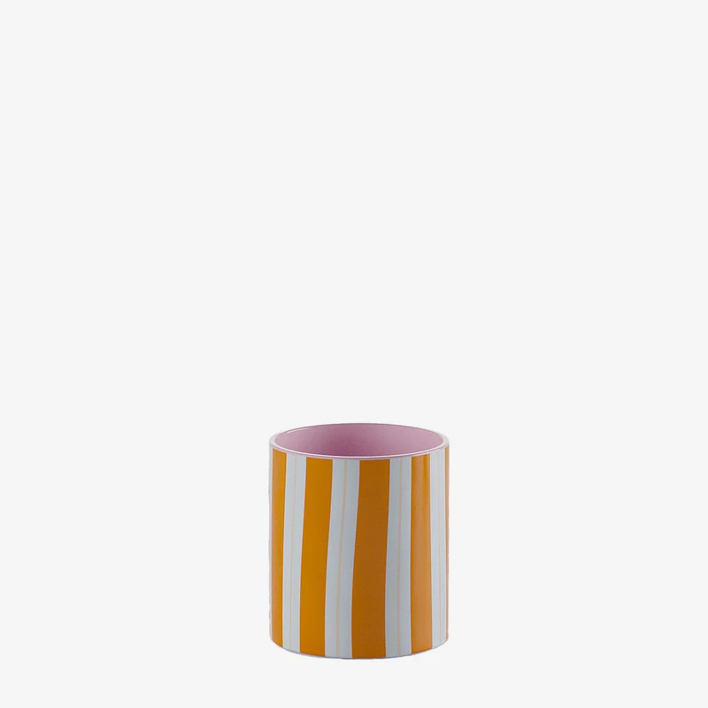 Petit vase cylindrique rayures orange, Orlando
