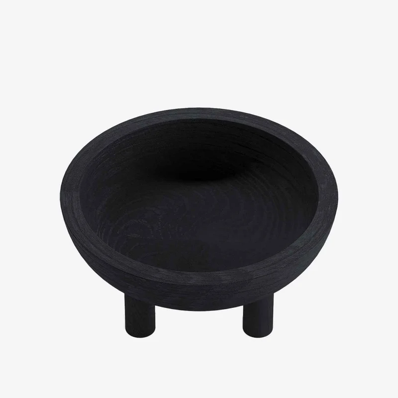 Coupe design en bois sculpt paulownia noir Montmartre