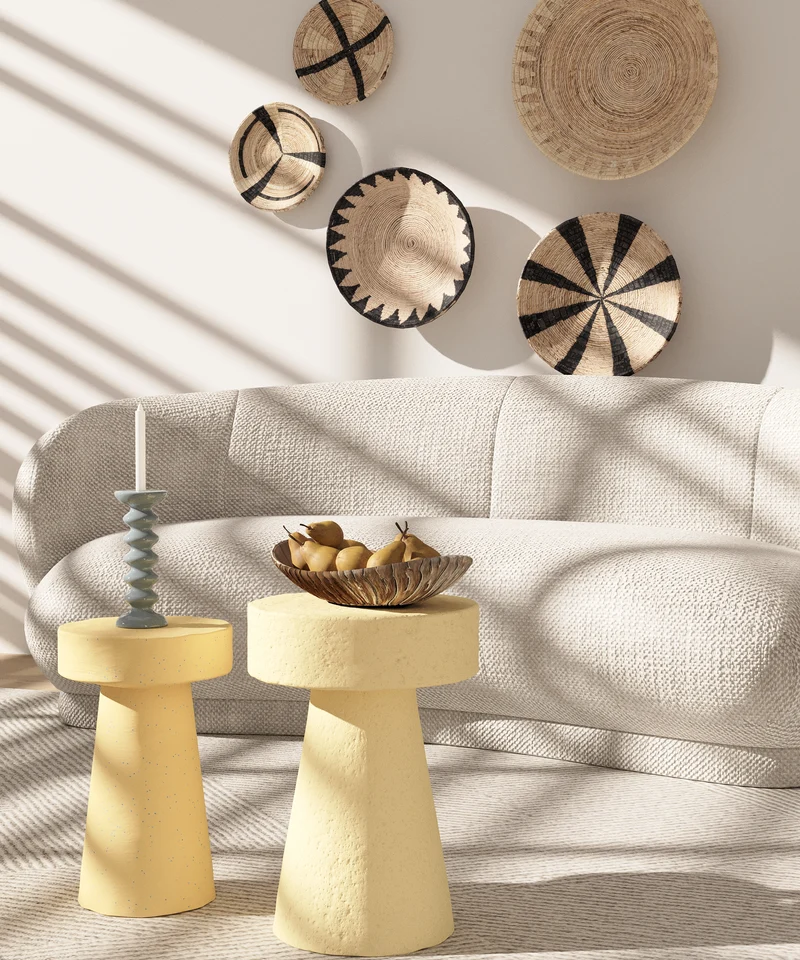 Petite table d appoint ronde design en magn sie mouchet e de bleu An mone