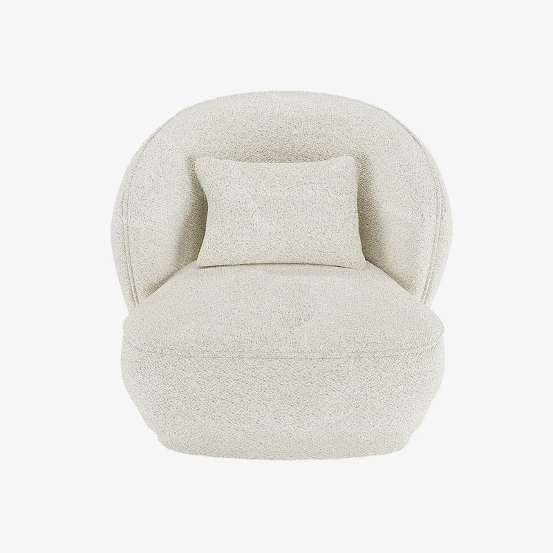 Fauteuil design boucl blanc Pablo