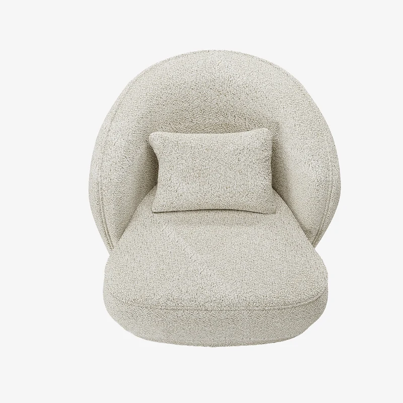 Fauteuil design boucl beige Pablo