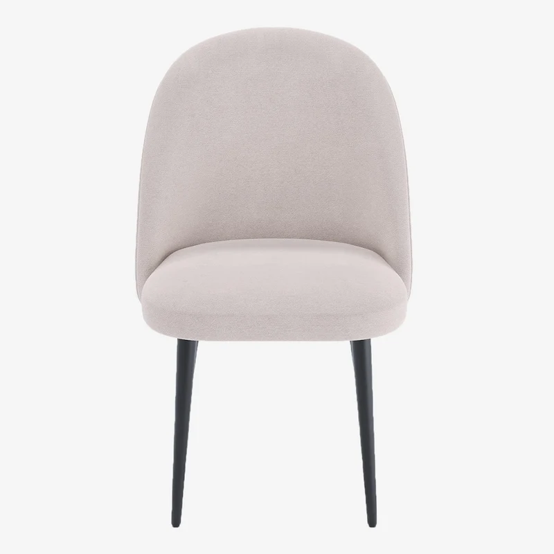 Lot de 2 chaises tissu & métal noir
