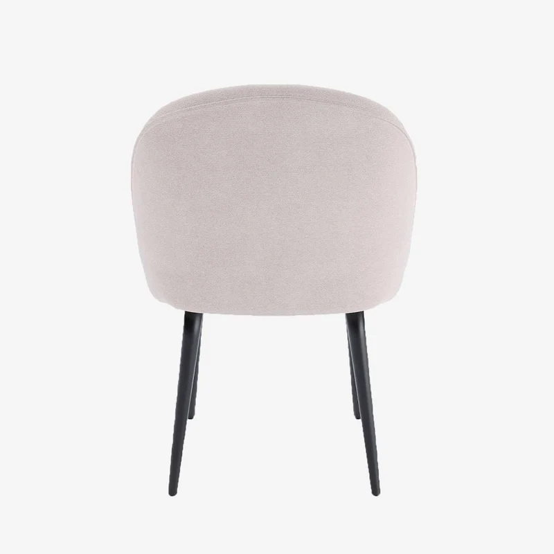 Lot de 2 chaises tissu & métal noir