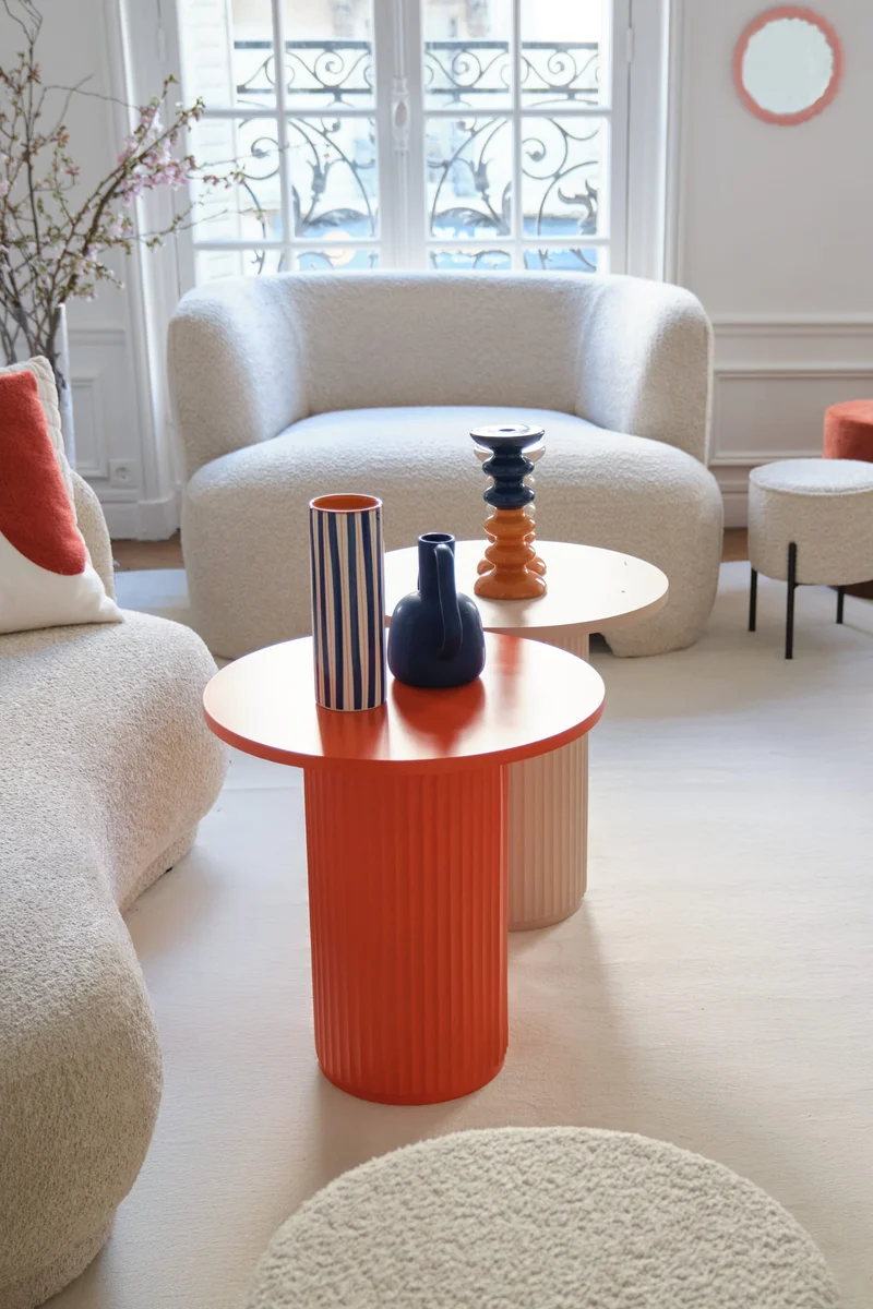 Table d'appoint ronde cannel e
