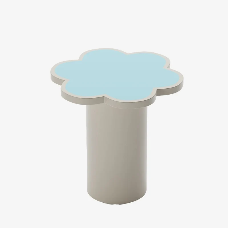Table d'appoint fleur coloris bleu Flora