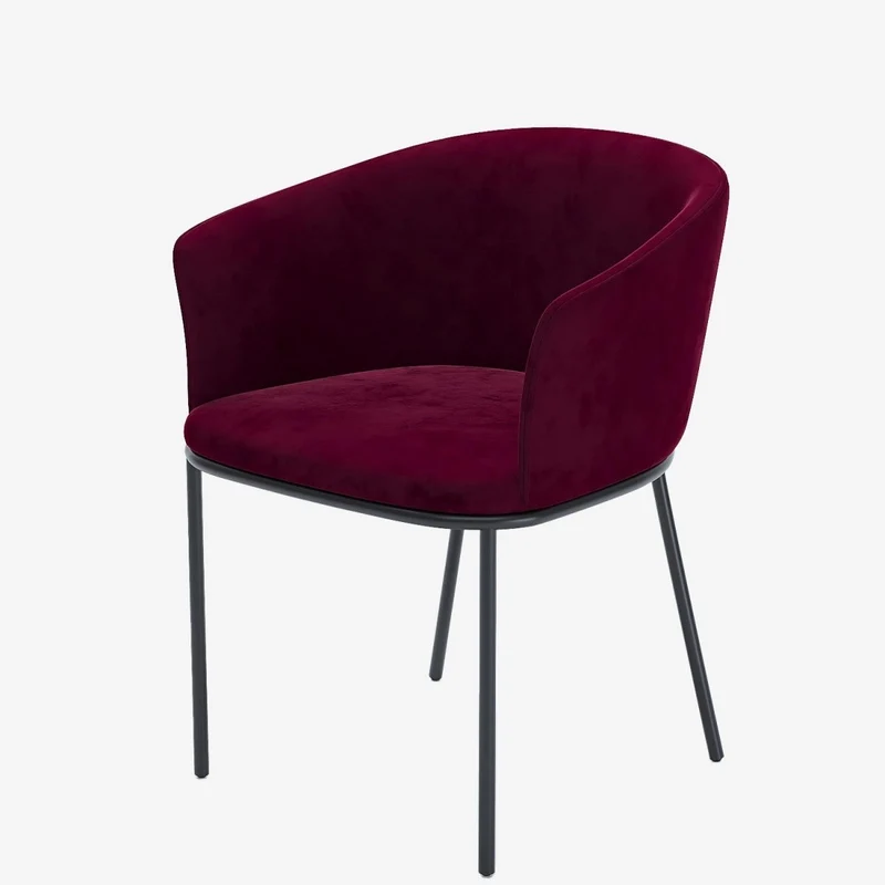 Lot de 2 fauteuils de salle à manger en velours
