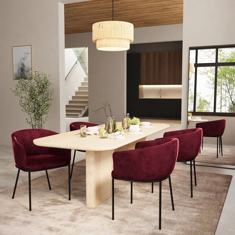 Lot de 2 fauteuils de salle à manger en velours