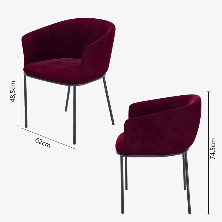 Lot de 2 fauteuils de salle à manger en velours