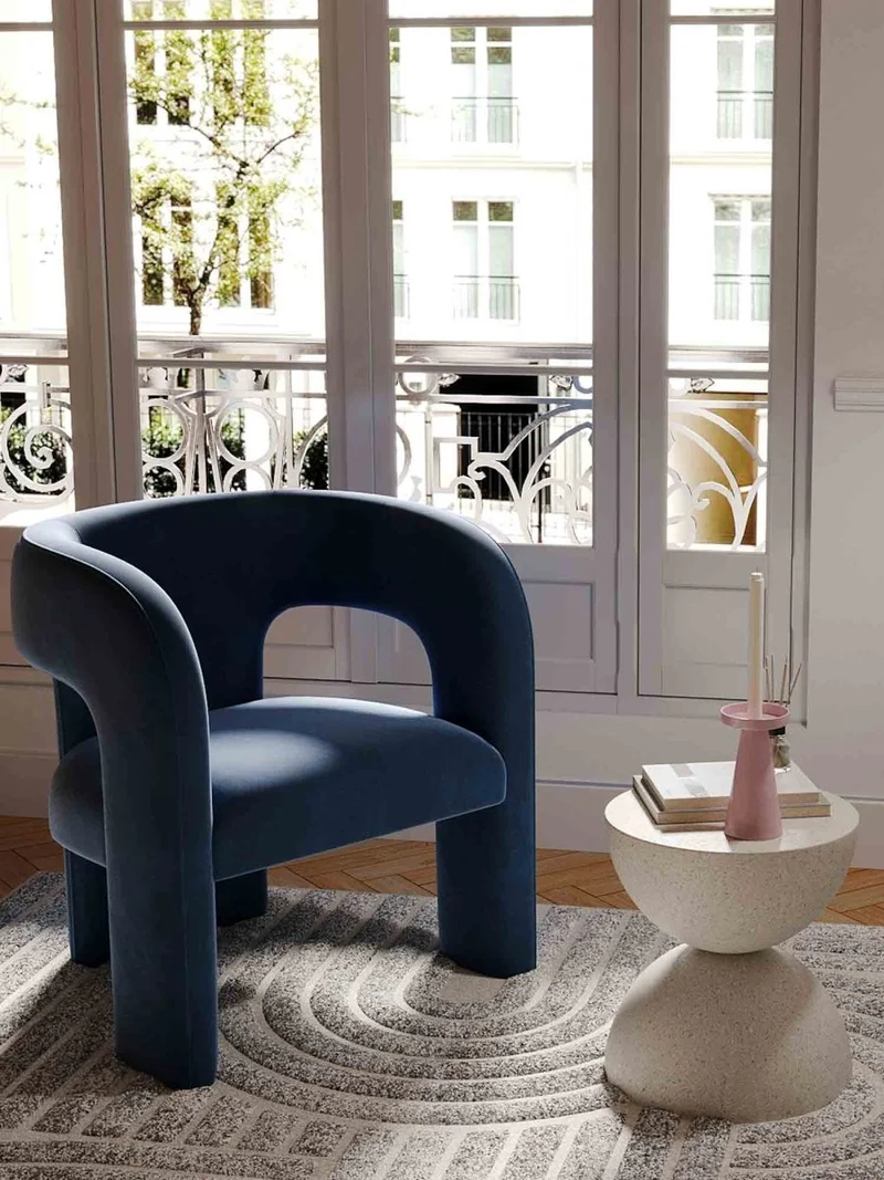 Fauteuil de salle à manger en velours