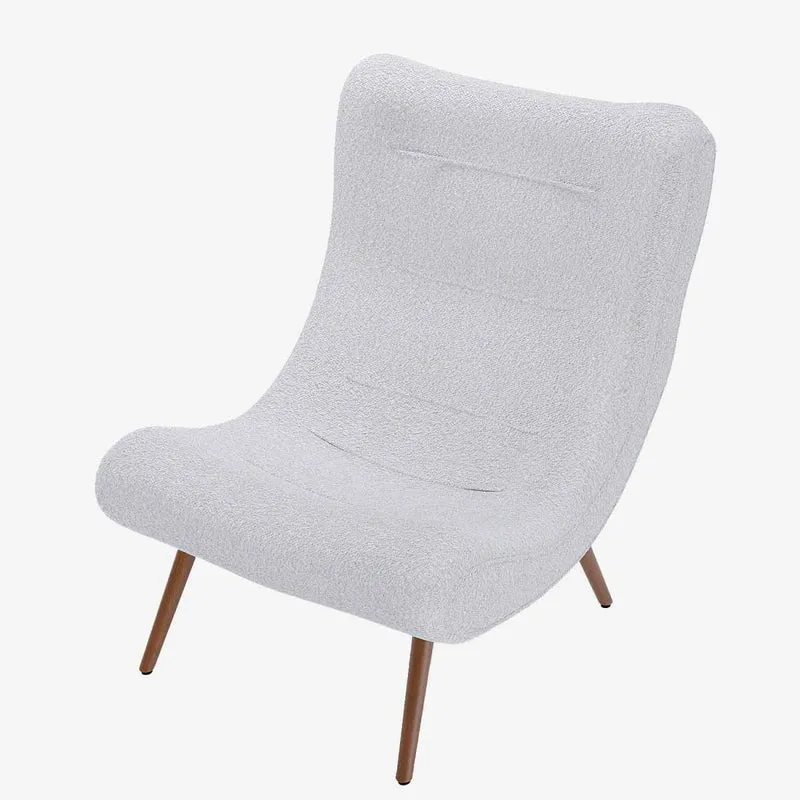 Fauteuil avec repose-pieds bouclé