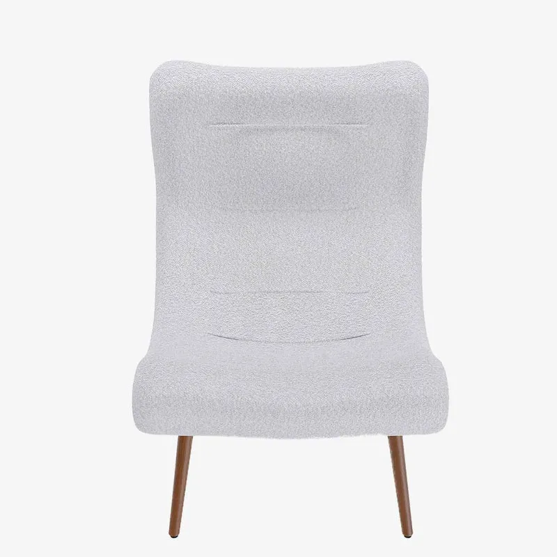 Fauteuil avec repose-pieds bouclé