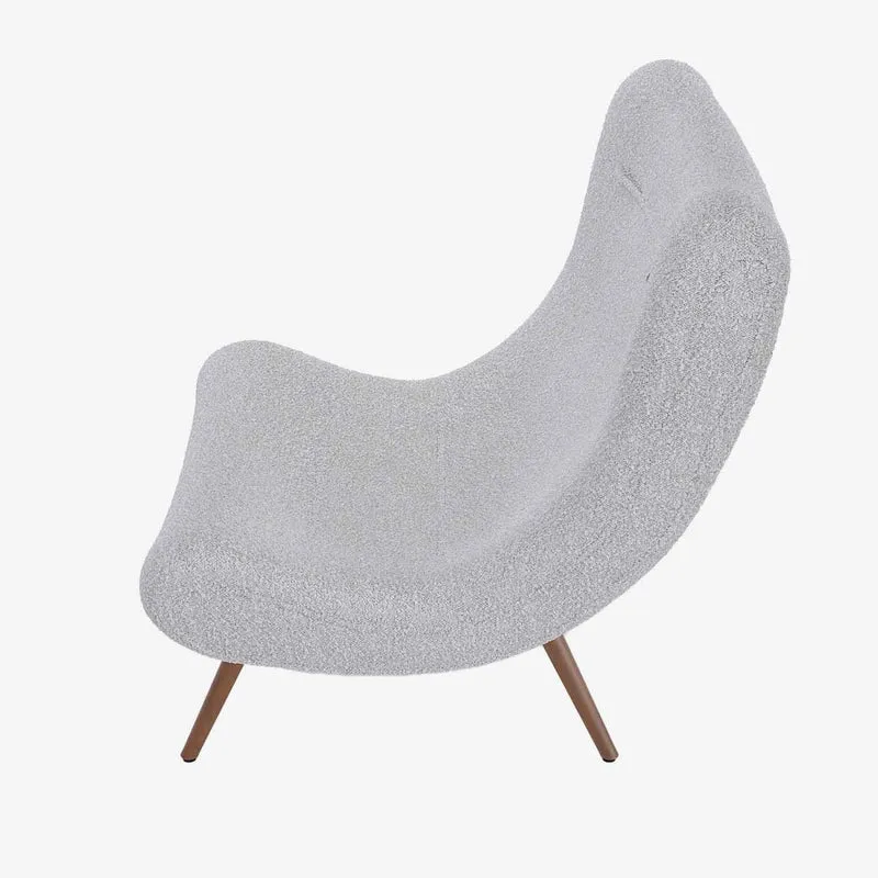 Fauteuil avec repose-pieds bouclé