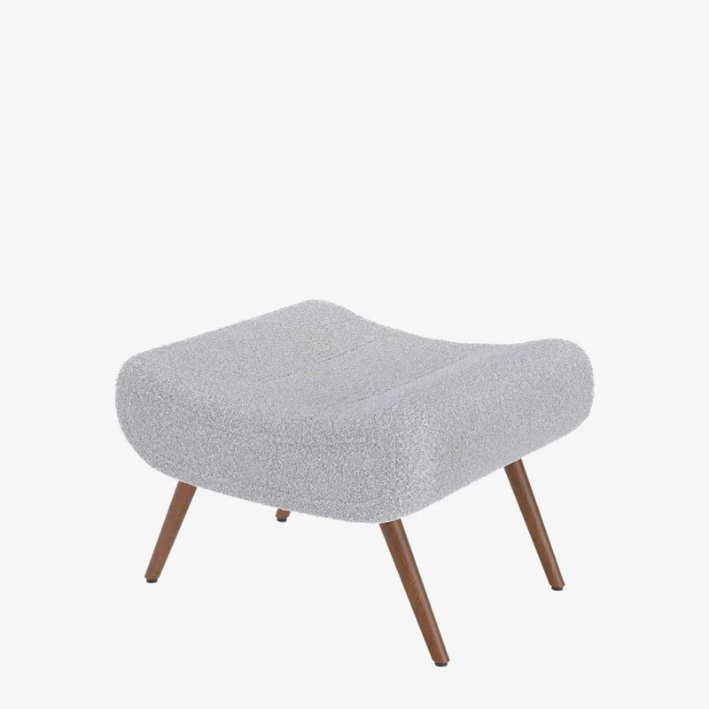 Fauteuil avec repose-pieds bouclé