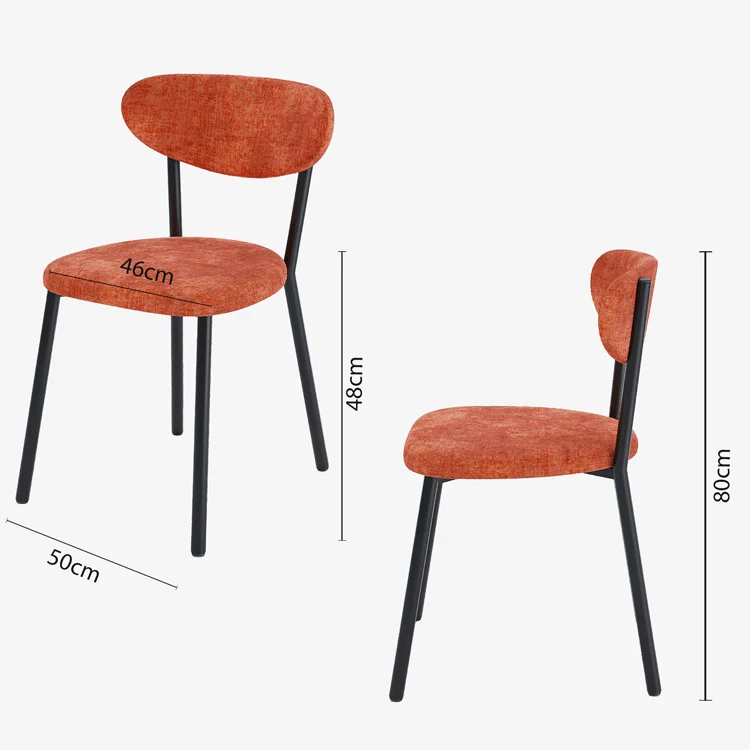 Lot de 2 chaises velours pied métal
