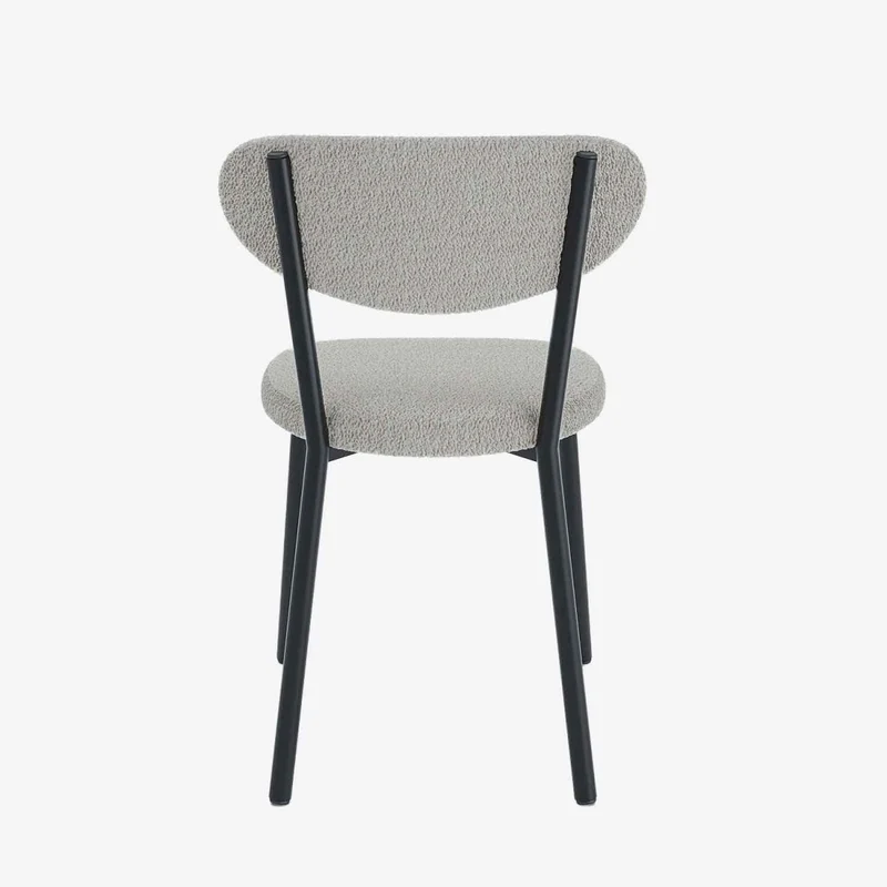 Lot de 2 chaises tissu bouclette pied métal