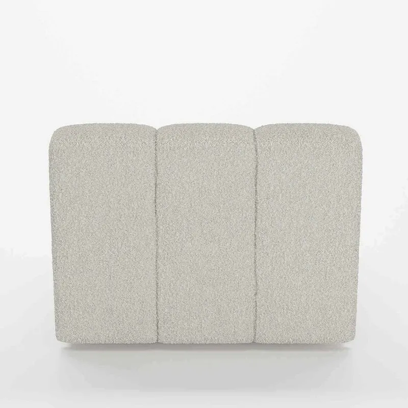 Canapé modulable en tissu bouclette gris-crème