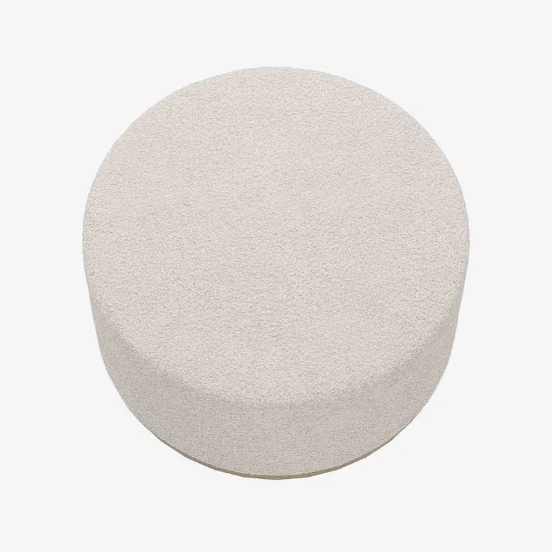 Grand pouf rond ottoman en bouclette