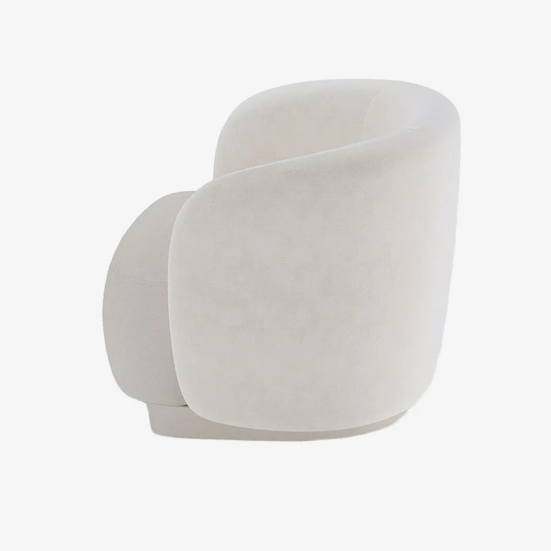 Fauteuil en tissu beige Victoria