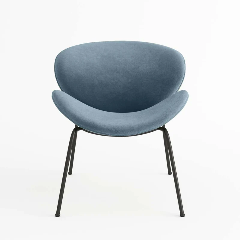 Fauteuil en velours bleu perle