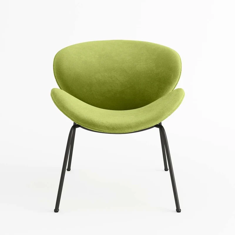 Fauteuil velours vert olive