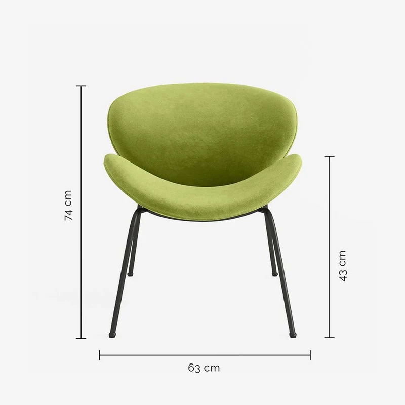 Fauteuil velours vert olive