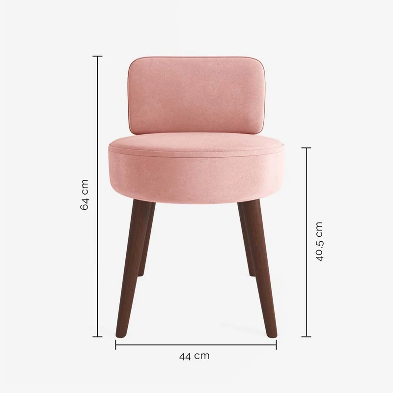 Petit fauteuil en velours rose vintage