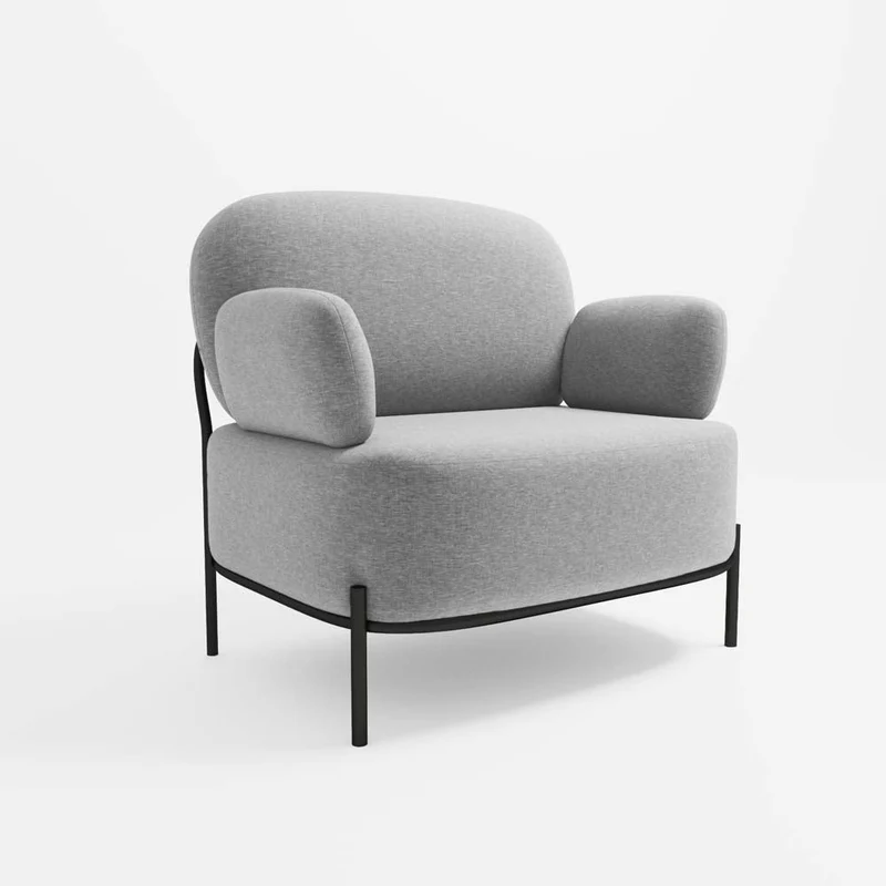 Fauteuil en tissu gris foncé