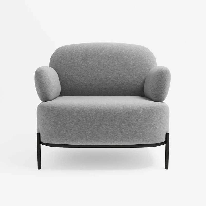 Fauteuil en tissu gris foncé