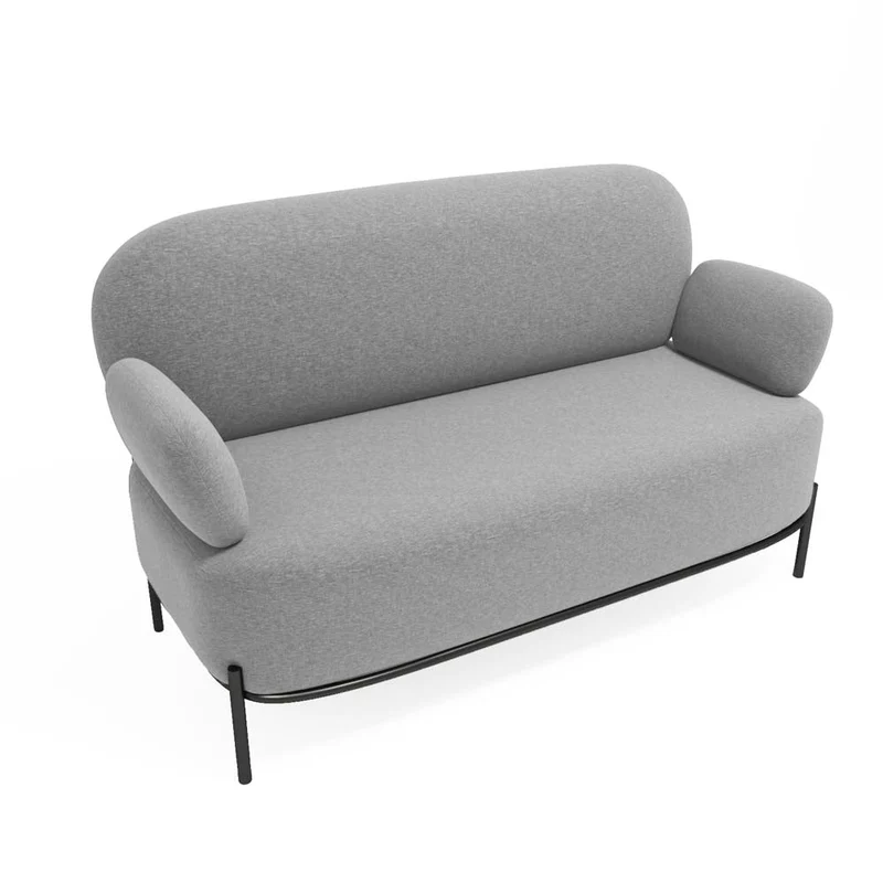 Canapé 2 places design en tissu gris foncé