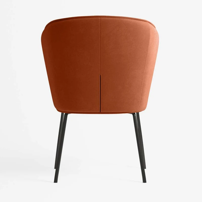 Chaise en velours ocre