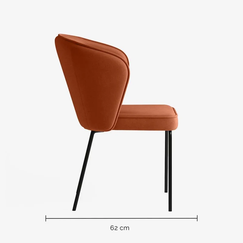 Chaise en velours ocre