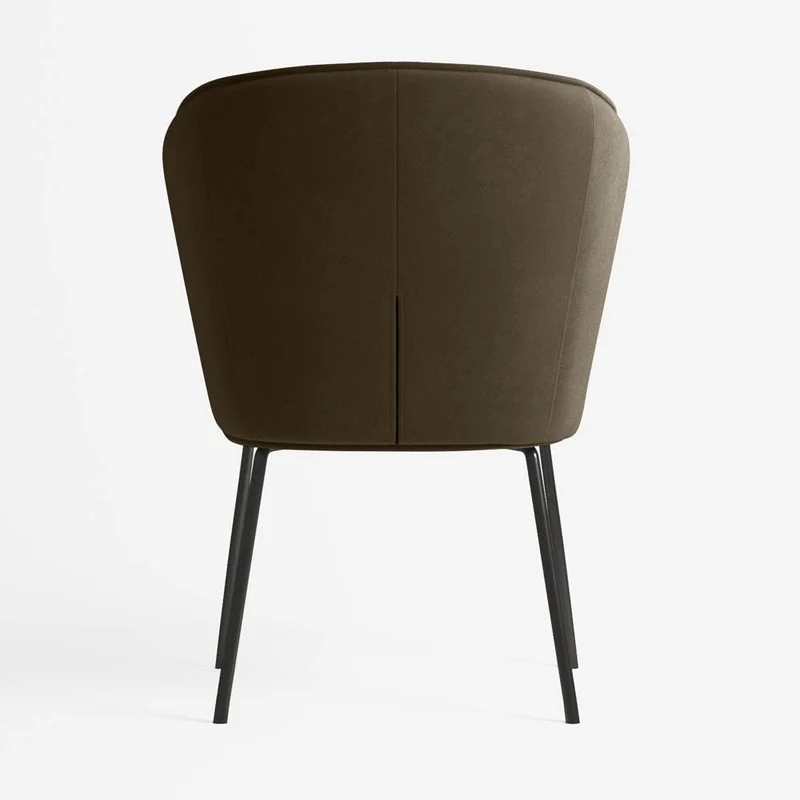 Chaise en velours brun foncé
