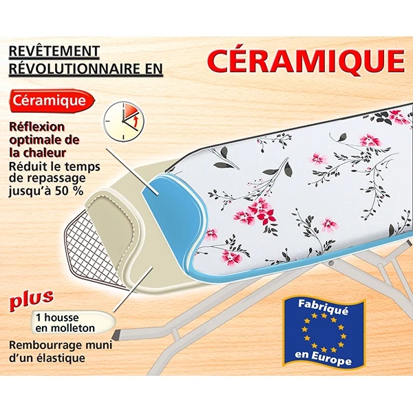 Housse repassage céramique Floral rouge Wenko by Maximex